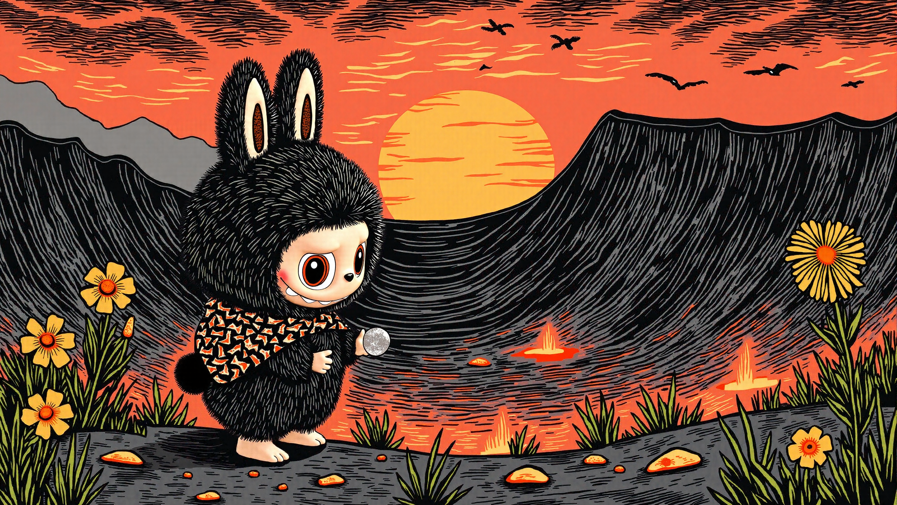 Labubu in Volcano Crater Radiance