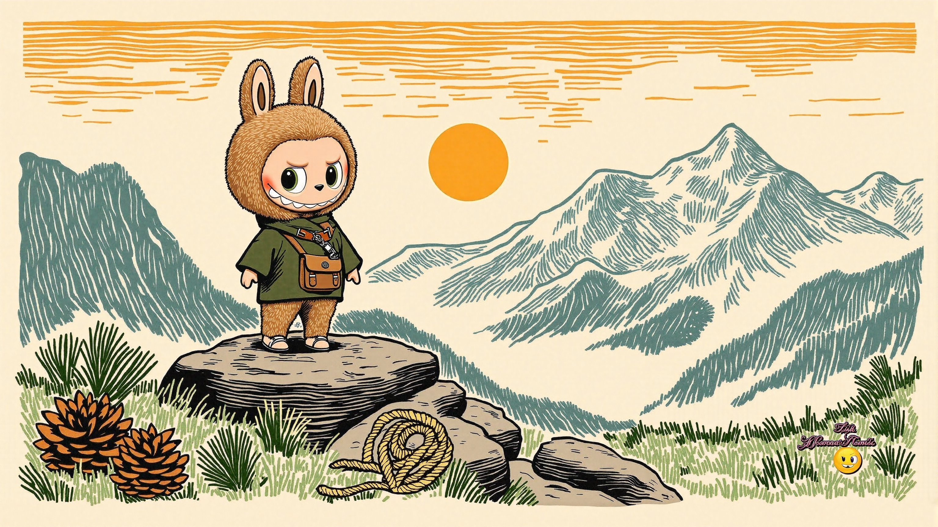 Labubu's Rugged Mountain Alpine Climb