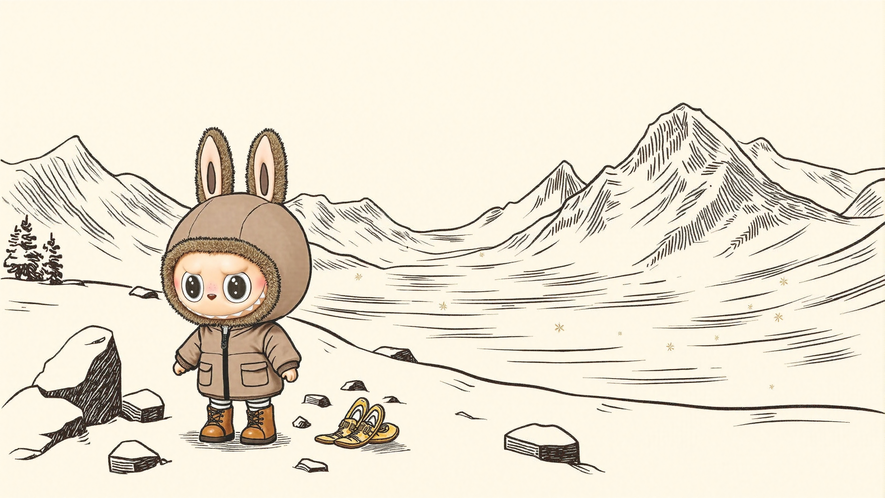 Labubu's Snow Mountain Pass Wanderer