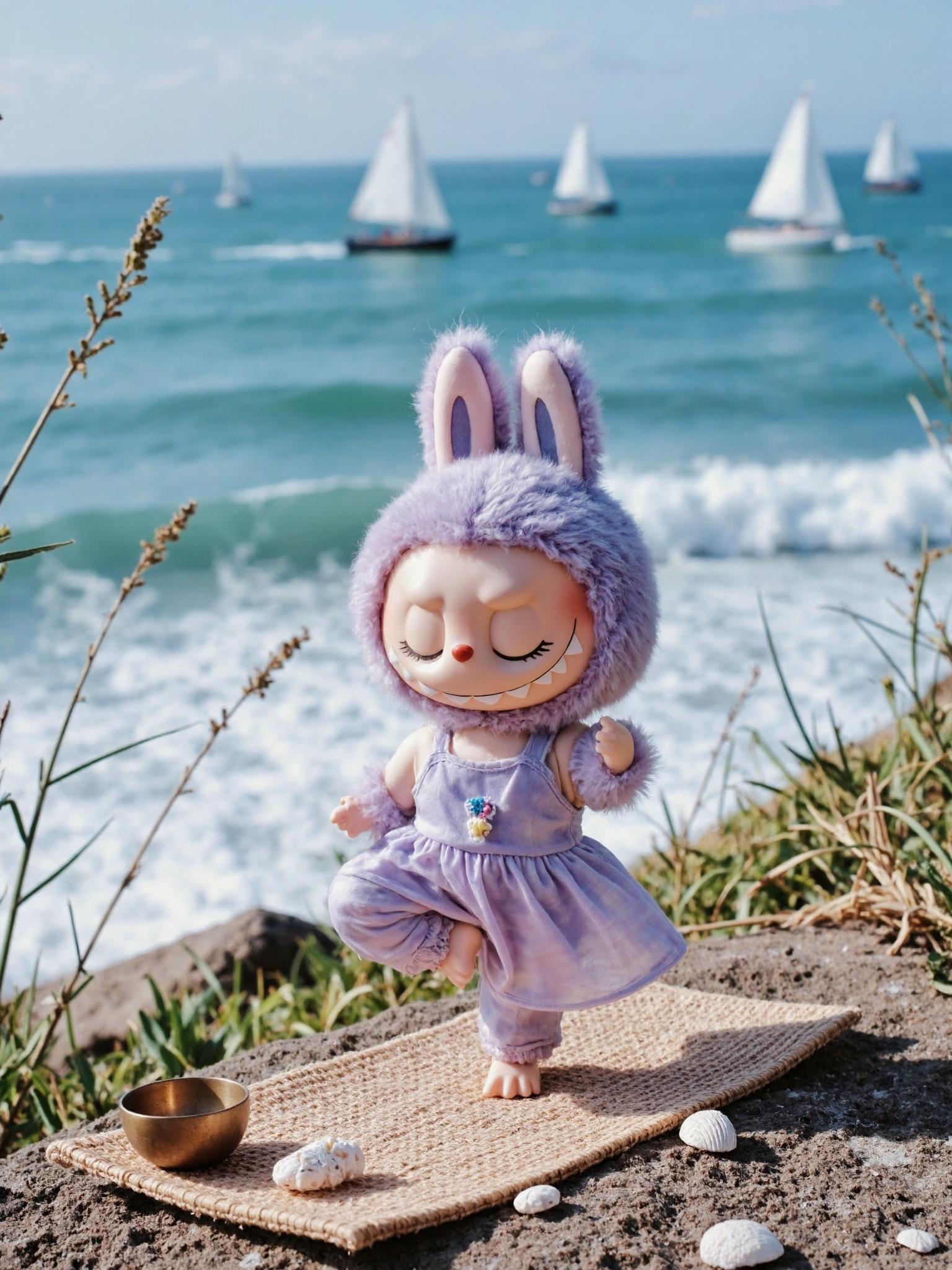 Labubu Cliff Yoga