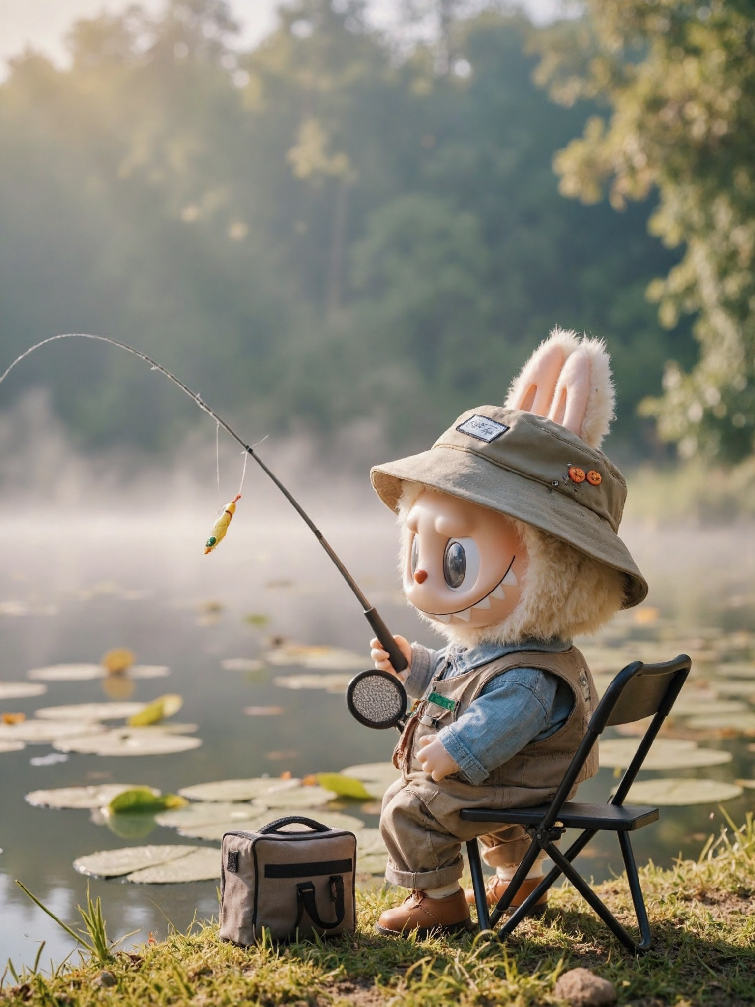 Labubu Lakefront Fishing