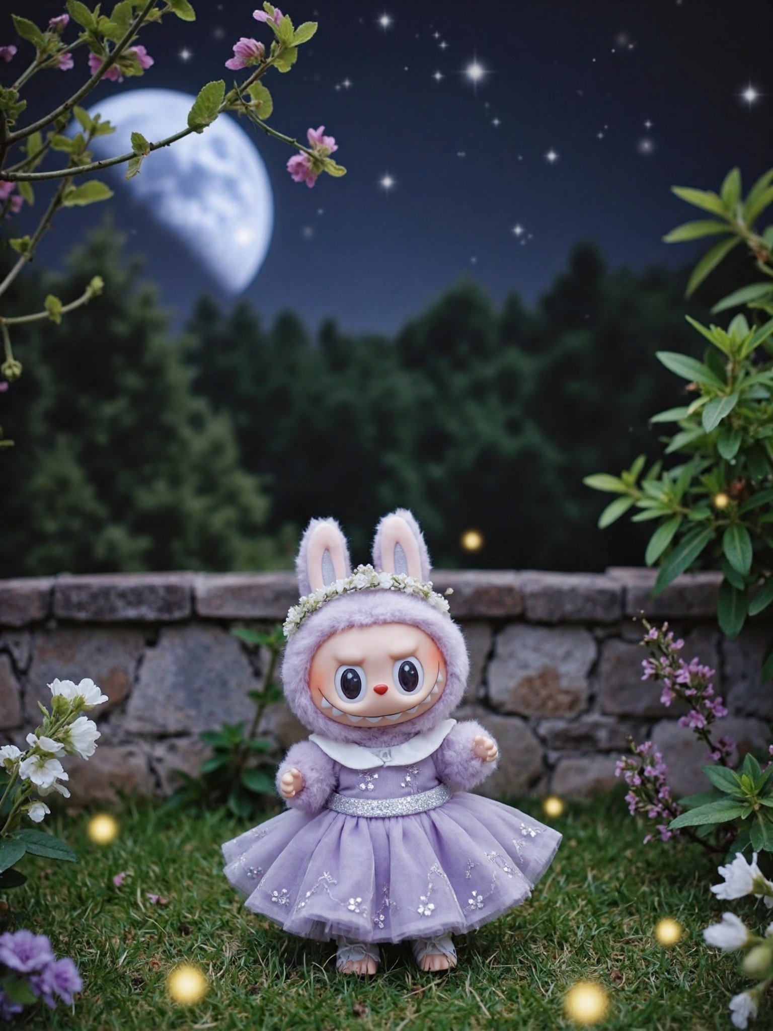 Labubu Moonlit Garden Fantasy