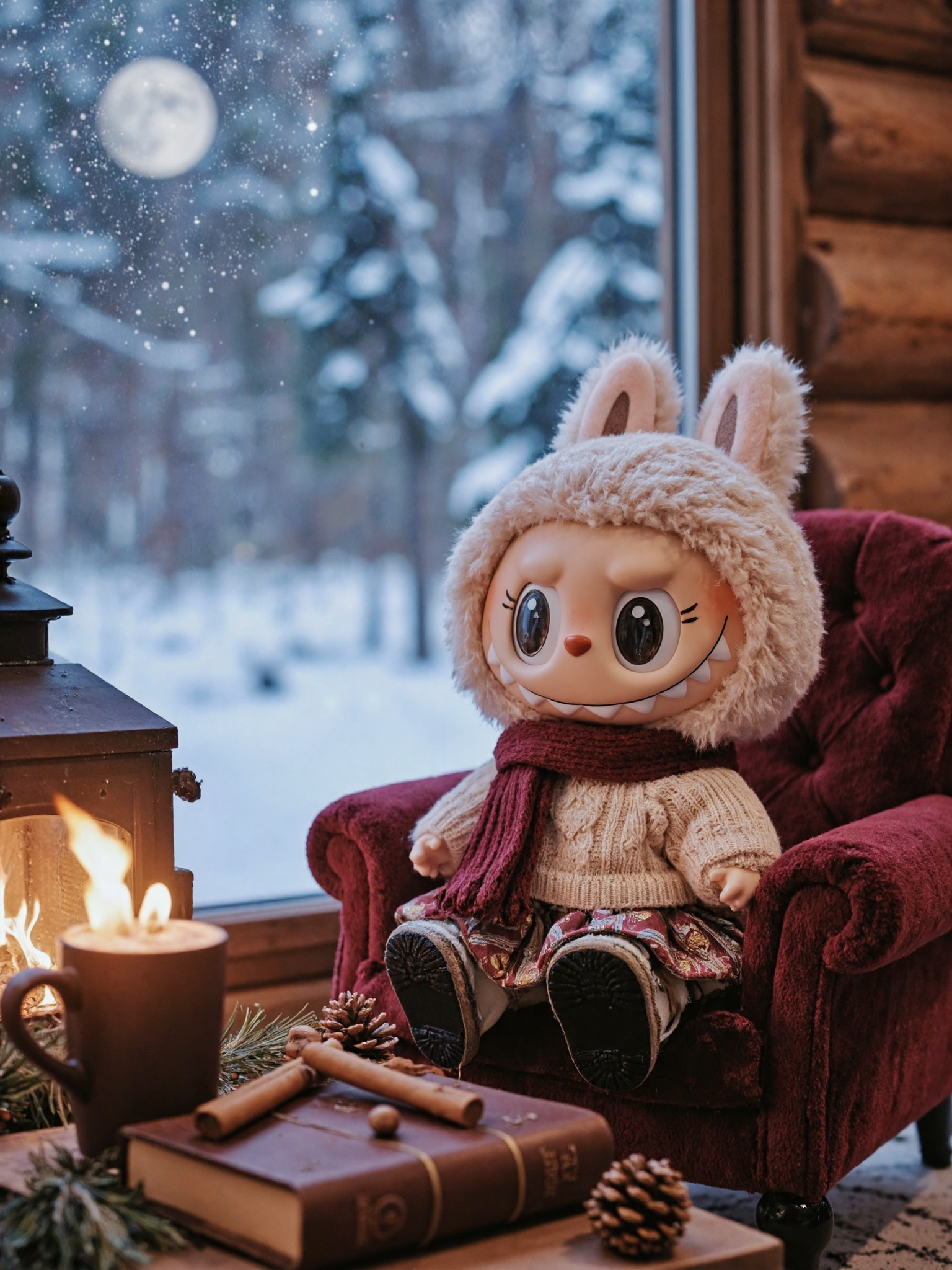 Labubu Fireside Solitude